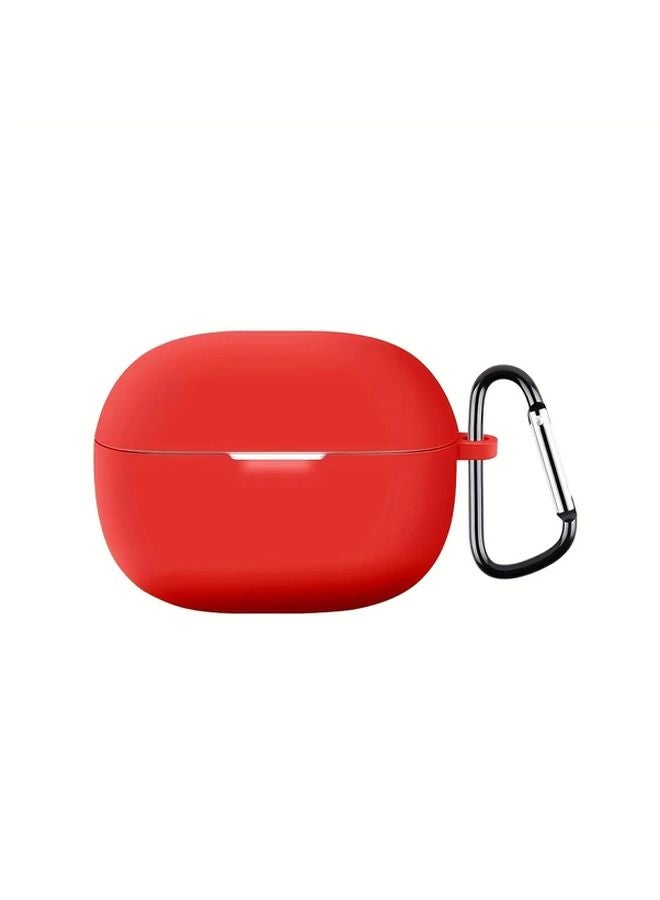 Red Redmi Buds 5 Pro Soft Silicone Case with Detachable Metal Buckle - Image 1
